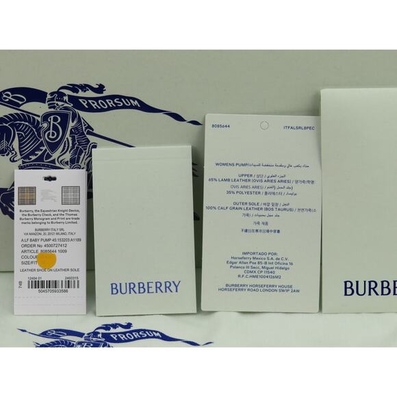 NIB BURBERRY BABY BLACK QUILTED LEATHER LOGO KITTEN HEEL PUMPS EU 37 US 7 $1K - Picture 14 of 15